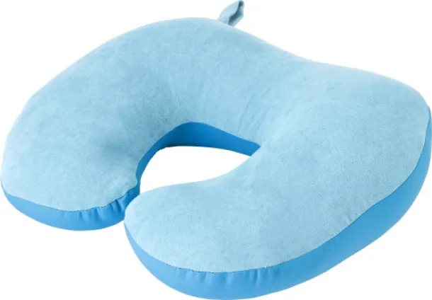 FLETCHER Suede travel pillow light blue