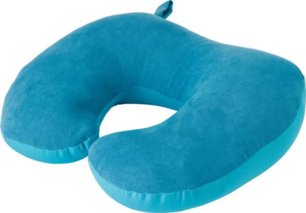 FLETCHER Suede travel pillow light blue