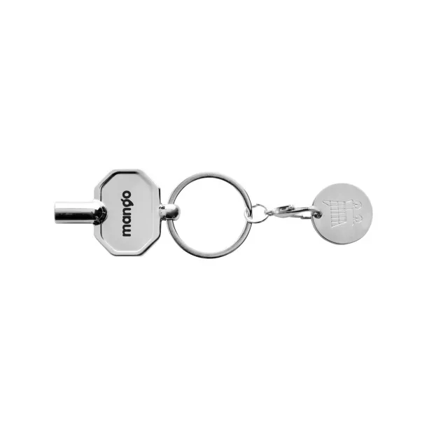  RCS recycled zinc alloy radiator key keychain with coin - XD Collection Silver 