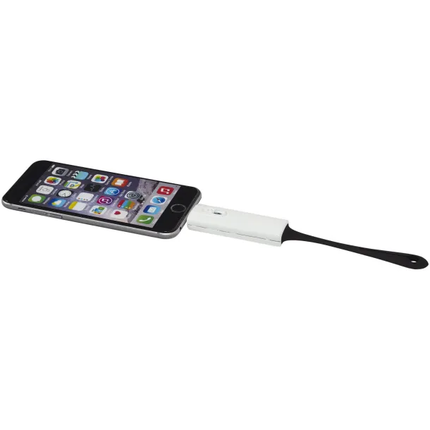 Denzi 700 mAh power bank with device charging tip - Avenue White Solid black