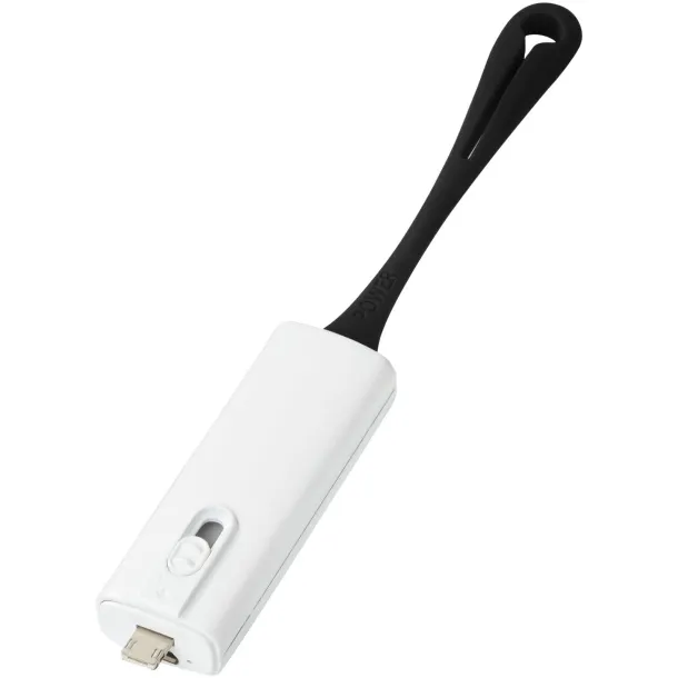 Denzi 700 mAh power bank with device charging tip - Avenue White Solid black