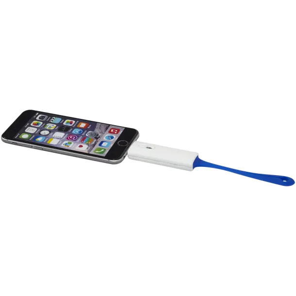 Denzi 700 mAh power bank with device charging tip - Avenue White Royal blue