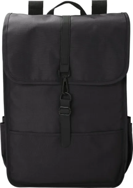 Lyric rPET Polyester (300D) flap backpack Lyric black