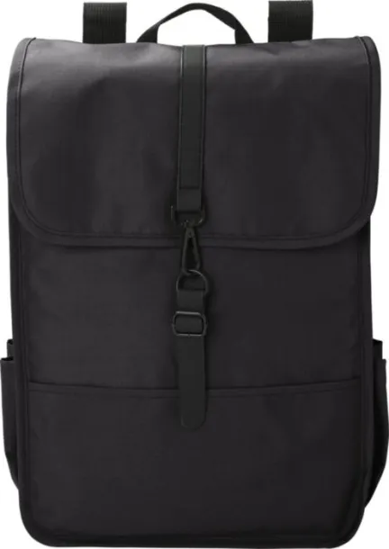 Lyric rPET Polyester (300D) flap backpack Lyric Crna