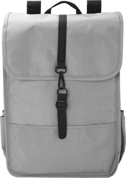 Lyric rPET Polyester (300D) flap backpack Lyric light grey