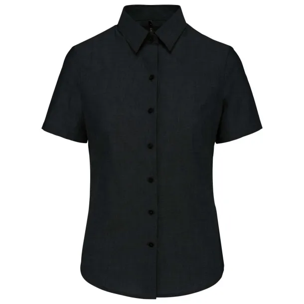  LADIES' SHORT-SLEEVED OXFORD SHIRT - Kariban Black