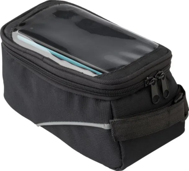 Priya Polyester (600D) bicycle handle bar bag  Crna