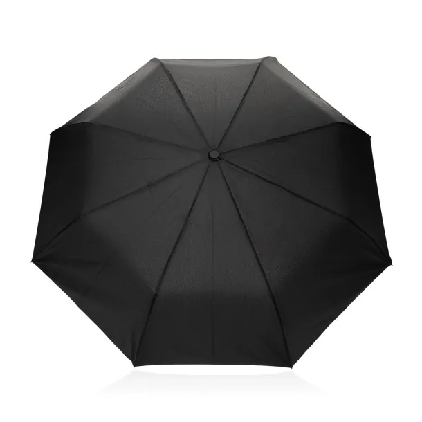 Kaycey 21" AWARE™ RPET mini kišobran od bagremovog drva s automatskim otvaranjem - XD Collection Crna 