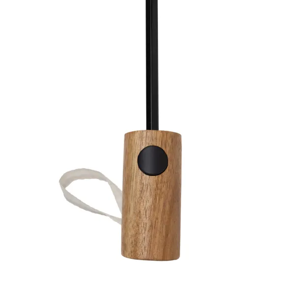 Kaycey 21" AWARE™ RPET Acacia wood mini auto open umbrella - XD Collection beige