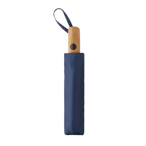 Kaycey 21" AWARE™ RPET mini kišobran od bagremovog drva s automatskim otvaranjem - XD Collection navy 
