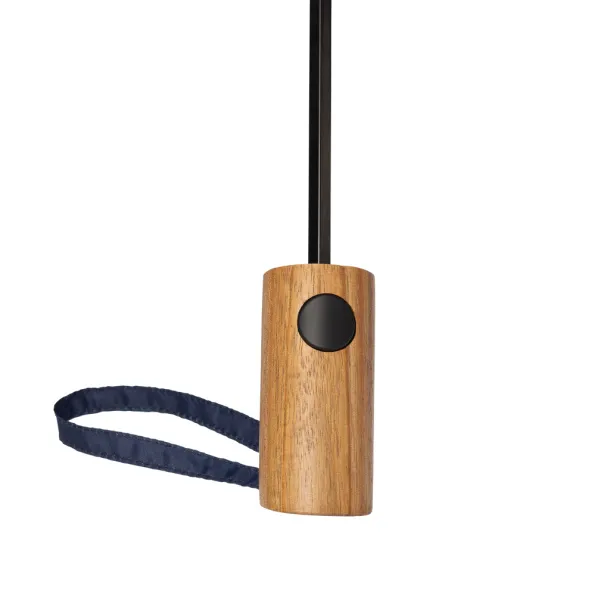 Kaycey 21" AWARE™ RPET mini kišobran od bagremovog drva s automatskim otvaranjem - XD Collection navy 