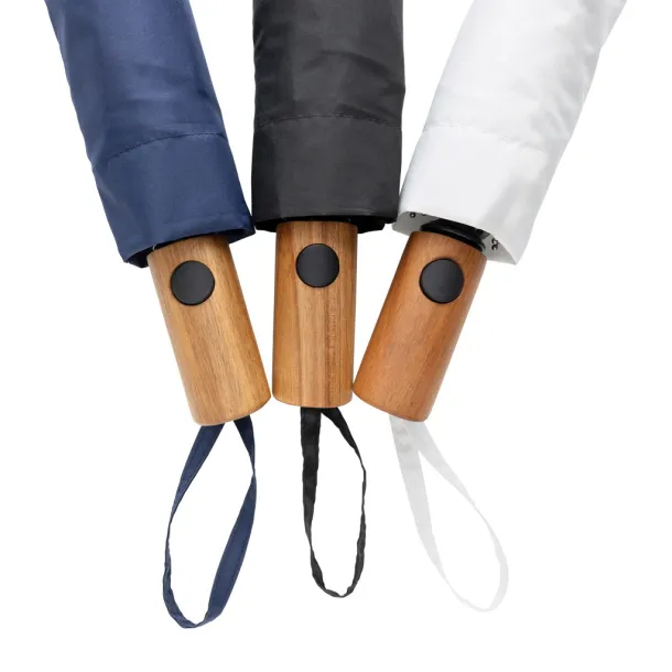Kaycey 21" AWARE™ RPET mini kišobran od bagremovog drva s automatskim otvaranjem - XD Collection navy 