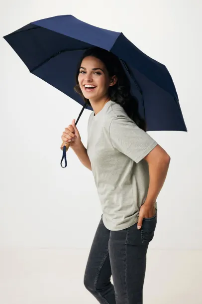 Kaycey 21" AWARE™ RPET Acacia wood mini auto open umbrella - XD Collection navy 