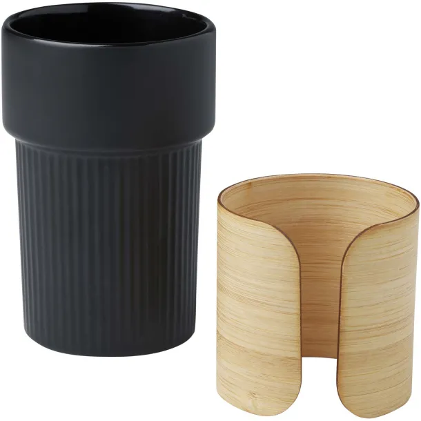 Fika šalica s bambus navlakom, 340 ml Solid black