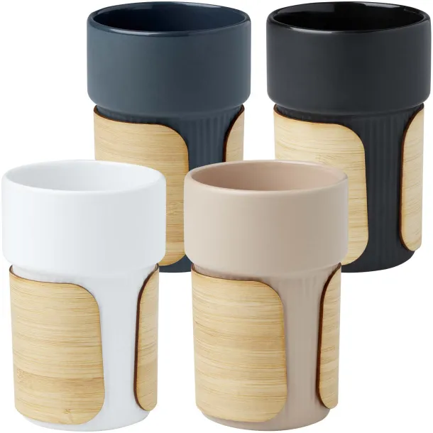 Fika 340 ml tumbler with bamboo sleeve Crna