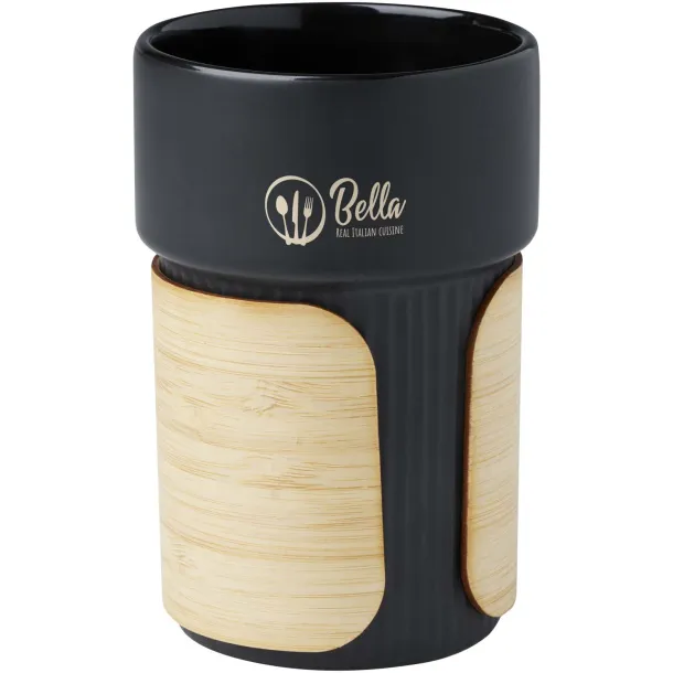 Fika šalica s bambus navlakom, 340 ml Solid black