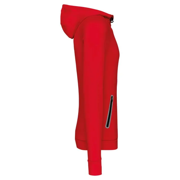  ZIP NECK HOODED SPORTS SWEATSHIRT - Proact Red