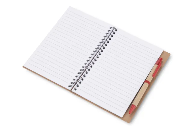 SERENO Notebook with pen - Bella+Canvas Crvena