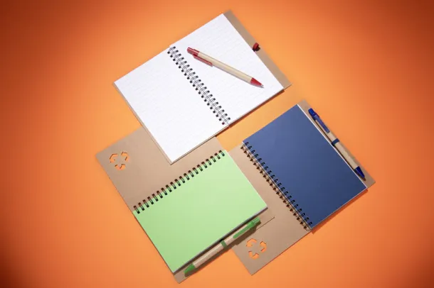 SERENO Notebook with pen - Bella+Canvas Crvena