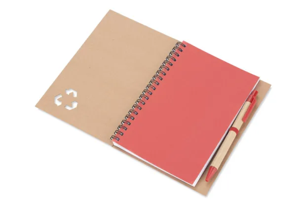 SERENO Notebook with pen - Bella+Canvas czerwony