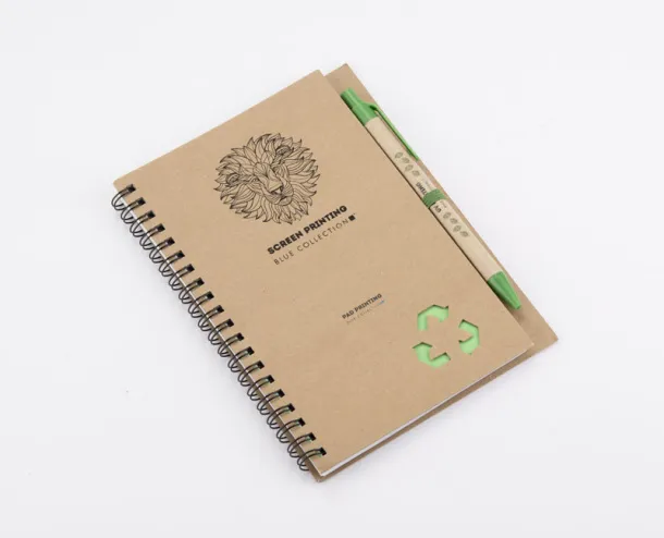 SERENO Notebook with pen Zelena