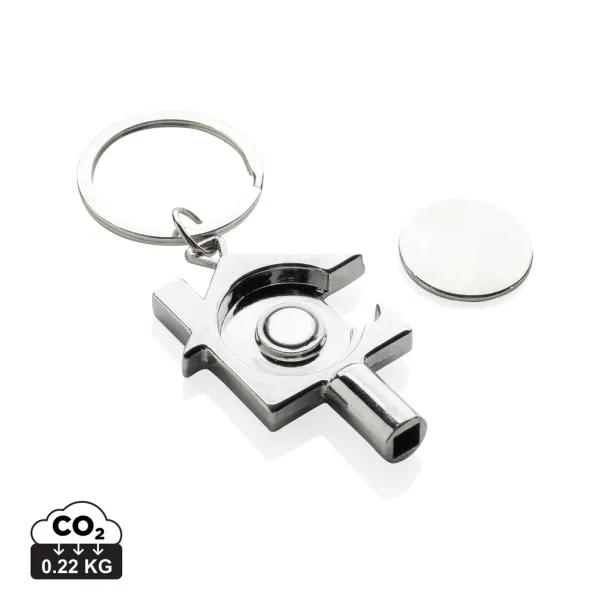  RCS recycled zinc alloy 3 in 1 keychain - XD Collection Silver 
