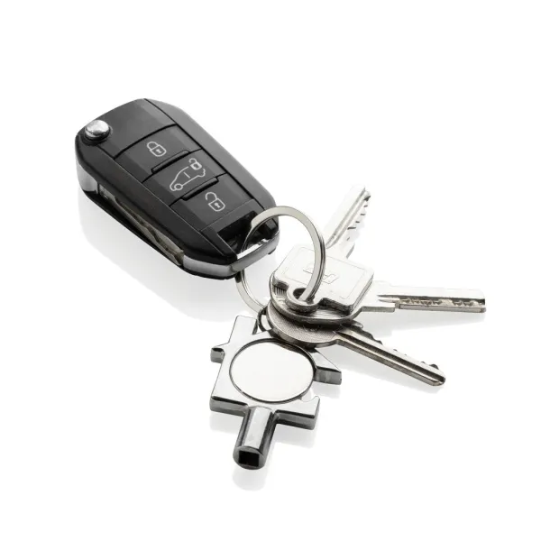  RCS recycled zinc alloy 3 in 1 keychain - XD Collection Silver 