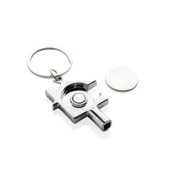  RCS recycled zinc alloy 3 in 1 keychain - XD Collection Silver 