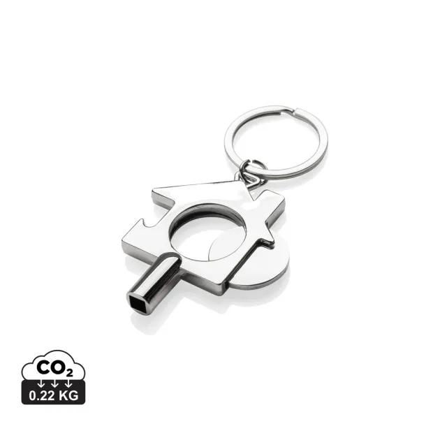  RCS recycled zinc alloy 3 in 1 keychain - XD Collection Silver 