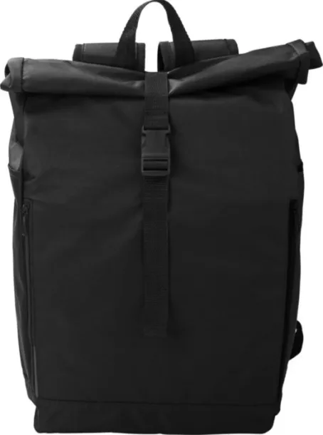 Evie rPET polyester (600D) rolltop backpack  black