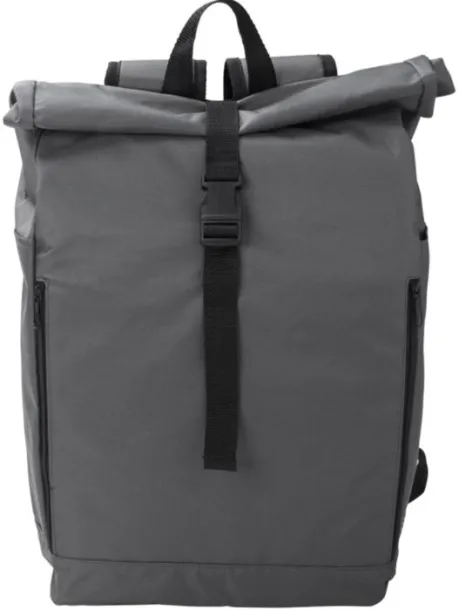 Evie rPET polyester (600D) rolltop backpack  grey