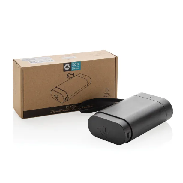 CycleCell prijenosna baterija s odvojivom baterijom, 10 000 mAh - XD Collection Crna