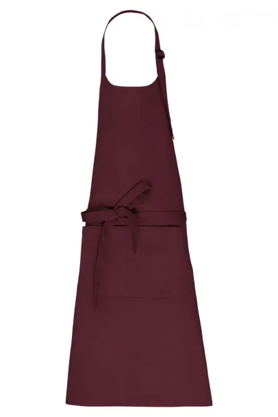  APRON WITH POCKET IN ORGANIC COTTON - Kariban Dark Cherry