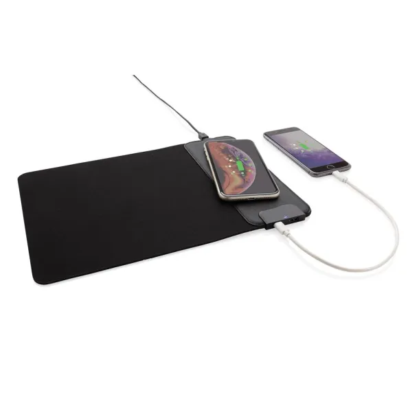  Mousepad with 15W wireless charging and USB ports Black