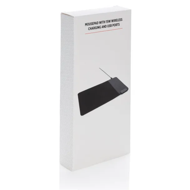 podloška za miš s bežičnim punjačem i USB ulazima Crna