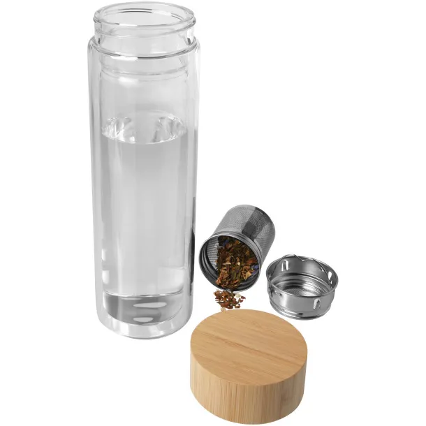Bailey boca od borosilikatnog stakla s poklopcem od bambusa i infuzorom, 400 ml Bijela