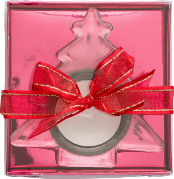 CASEY Glass tea light holder Crvena