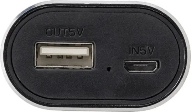 LETITIA aluminijska 2u1 prijenosna baterija, 4000 mAh Crna