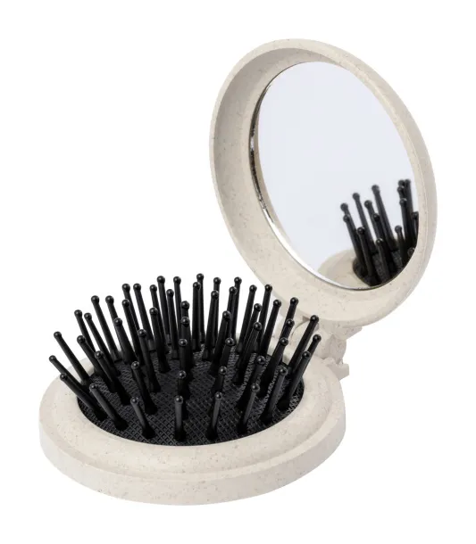 Webrush mirror with hairbrush Natural