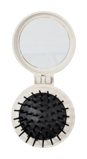 Webrush mirror with hairbrush Natural