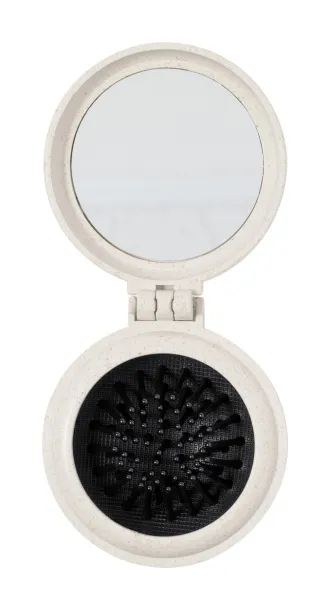 Webrush mirror with hairbrush Natural