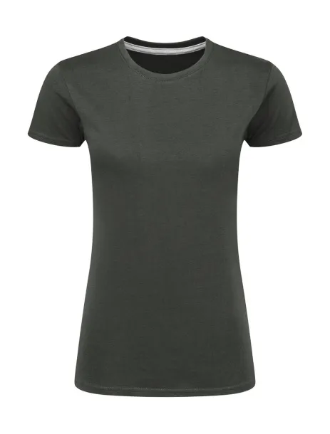  Ladies' Perfect Print Tagless Tee - SG Signature Charcoal