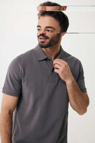  Iqoniq Yosemite recycled cotton pique polo, heather grey - iqoniq grey 