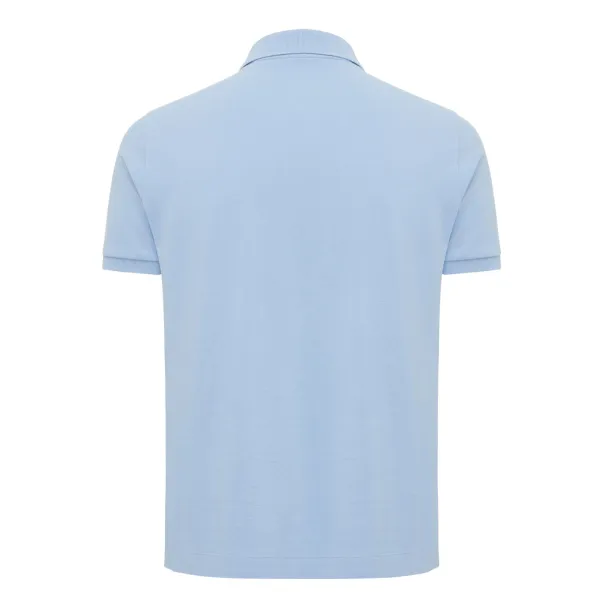  Iqoniq Yosemite recycled cotton pique polo, heather grey - iqoniq blue 