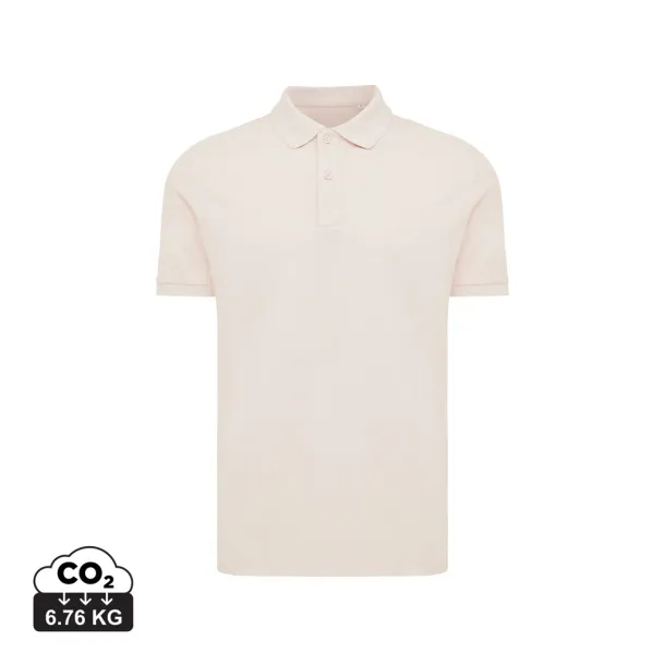  Iqoniq Yosemite recycled cotton pique polo, heather grey - iqoniq cloud pink 