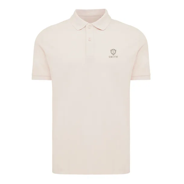  Iqoniq Yosemite recycled cotton pique polo, heather grey - iqoniq cloud pink 