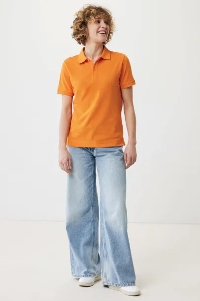  Iqoniq Yosemite recycled cotton pique polo, heather grey - iqoniq orange 