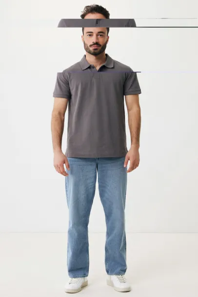  Iqoniq Yosemite recycled cotton pique polo, heather grey - iqoniq grey 