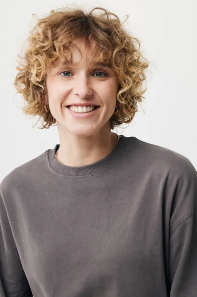  Iqoniq Kruger unisex relaxed recycled cotton crew neck - iqoniq anthracite