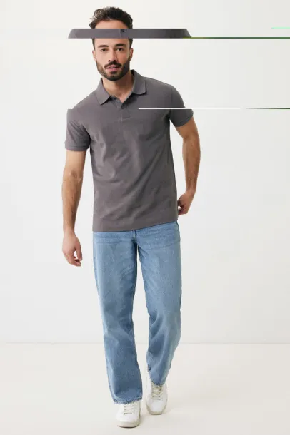  Iqoniq Yosemite recycled cotton pique polo, heather grey - iqoniq grey 